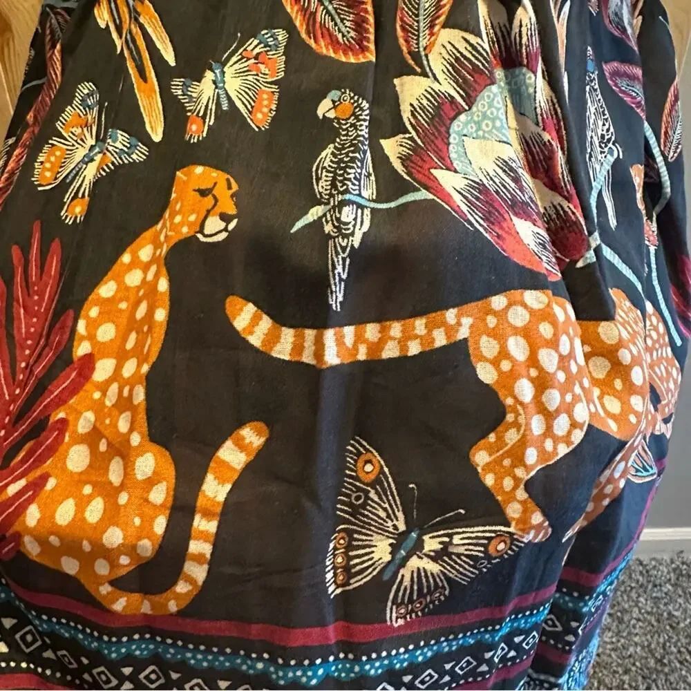 Anthropologie Vneck Plunge Leopard Butterfly Dress - Picture 9 of 13